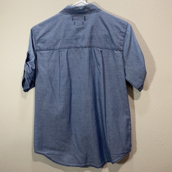 Madewell Blue Casual Button Down Shirt with Roll-Up Sleeves - Picture 6 of 7